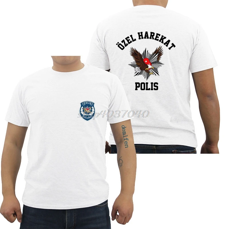 Модная черная футболка с коротким рукавом Новая Турецкая Polis Ozel Harekat Special Force
