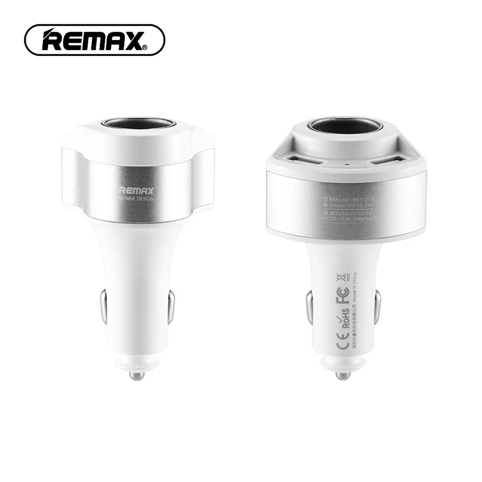 Автомобильное зарядное устройство REMAX с двумя USB-портами и прикуривателем 4 8 А |