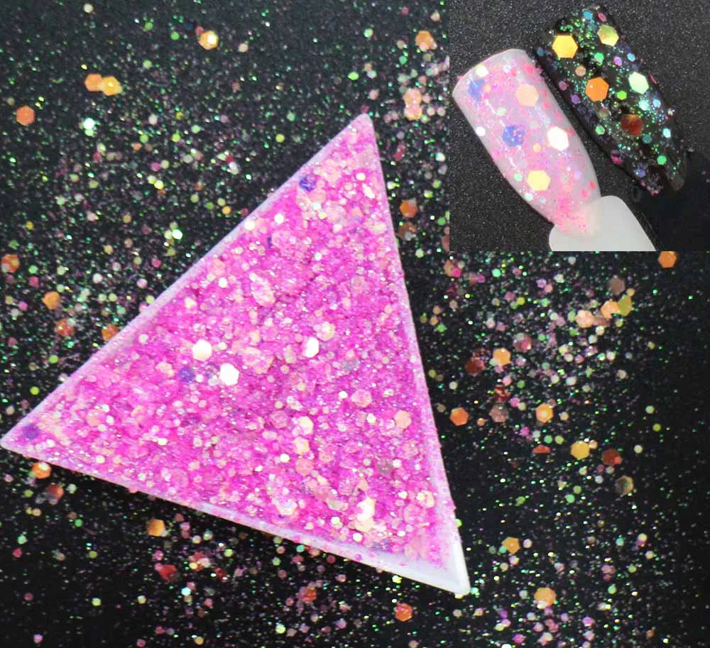 10 г/упак. смешайте с шестигранной формы пайетки переливчатая Радуга блестящие