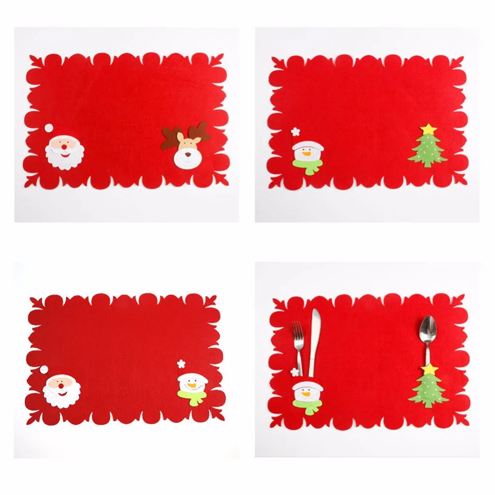 Рождество Новый Год Санта-Клаус искусственная вилка нож коврики для стола