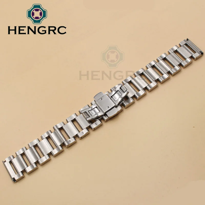 Stainless Steel Watchbands Bracelet 18mm 20mm 22mm Metal Women Men Fashion Polished Watch Strap Clocks Accessories