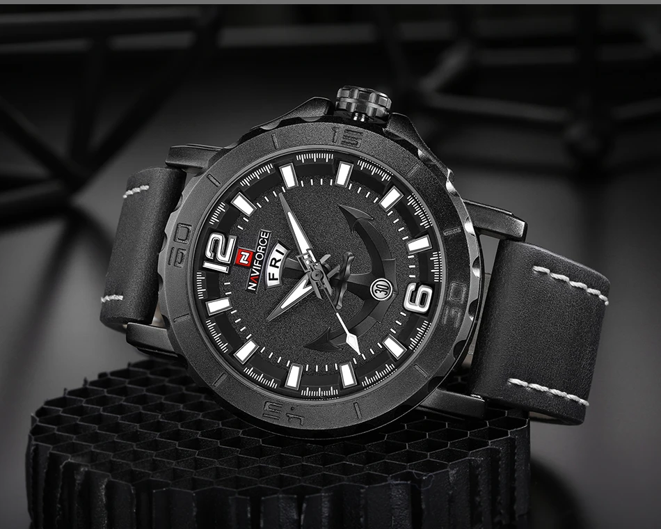 Топ люксовый бренд NAVIFORCE мужские спортивные часы повседневные кожаный ремешок водонепроницаемые военные кварцевые наручные часы мужские Reloj Hombre