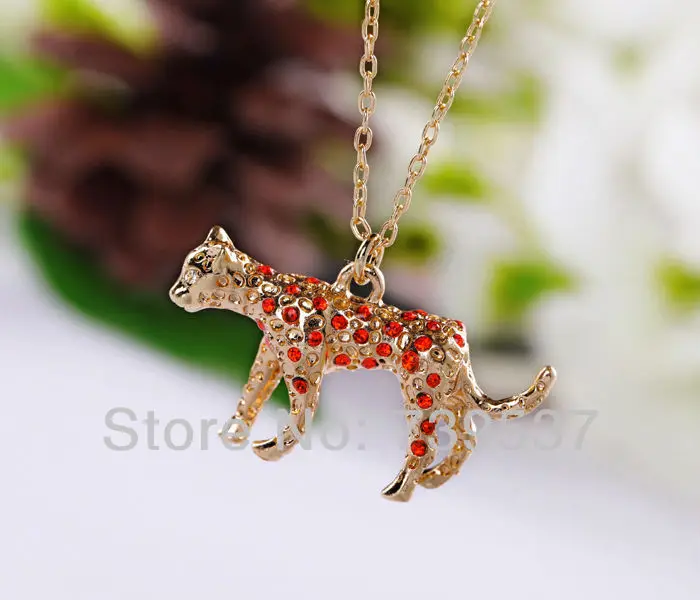 Xl00143 длинное стильное польское ожерелье золотого цвета с гепардом аксессуары для