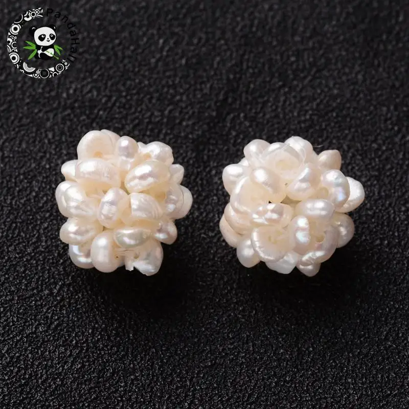 

Round Handmad Natural Pearl Cluster Beads, Seashell, 12mm, Hole: 1.5mm