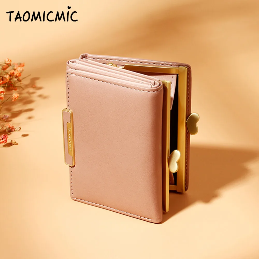 Хит продаж женские розовые кошельки держатели кошелек кожаные в три сложения