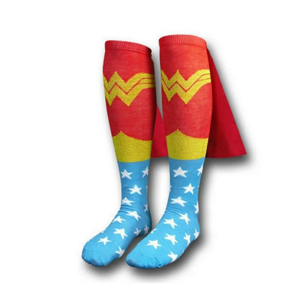 Мужские хлопковые носки DC Super Hero Супермен Бэтмен до колена с накидкой чулки для