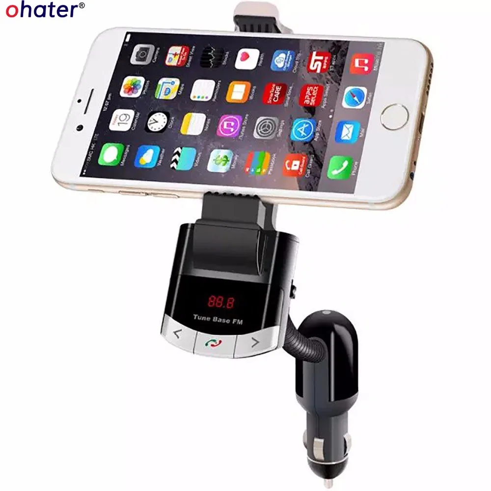 Ohater Bluetooth гарнитура для авто держатель телефона Origina Handfree вызова fm-передатчик с USB Зарядное устройство Поддержка музыка играет