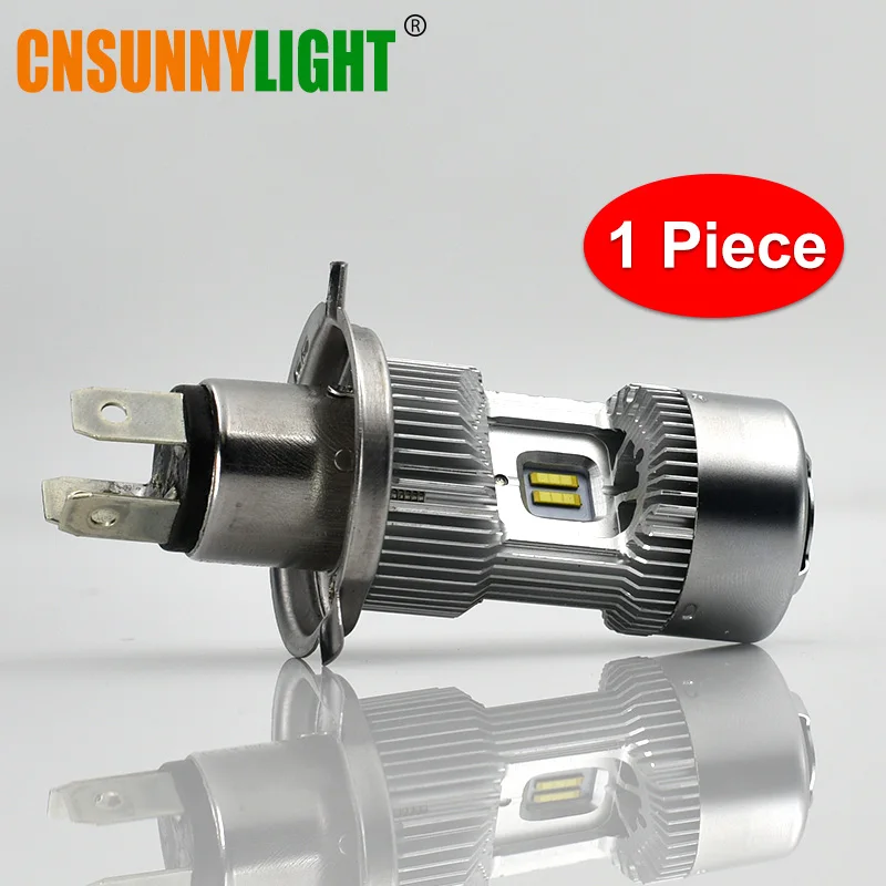 1 piece CNSUNNYLIGHT супер яркий светодиодный фонарь для мотоцикла H4 HS1 P43T, двухлучевая лампа белого цвета 5200Lm/лампа для мотоцикла, аксессуары для велосипедных фонарей - Цвет: 1 piece