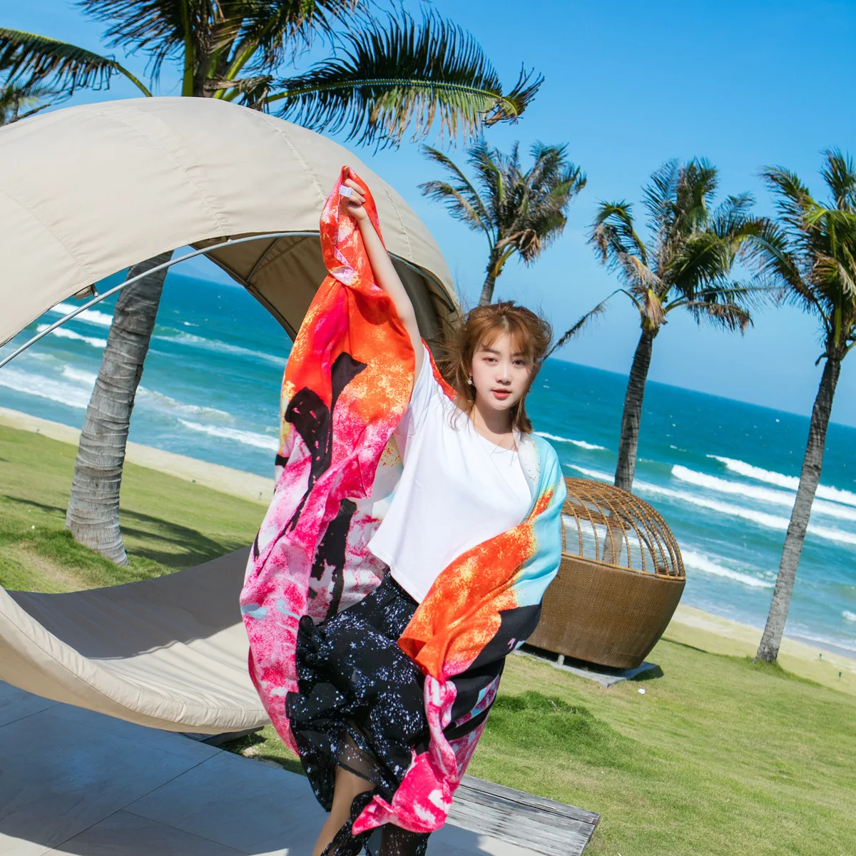 Негабаритная детская набивная саржа с буквами хлопковая шаль бахромой роскошный