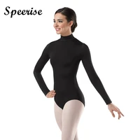 speerise adult turtlenect long sleeve gymnastics leotards spandex ballet dance bodysuit