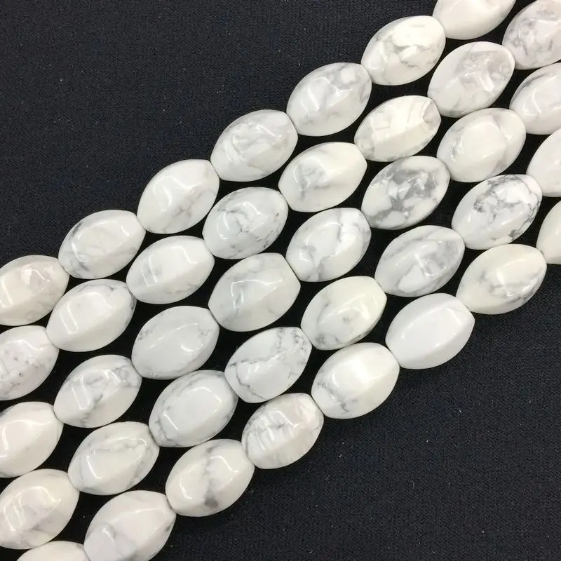 white howlite 13 цветов камень барабан яйцо форма бусины 10x14 мм Овальный рис гладкая струна DIY Ювелирные изделия опал содалит кристаллы и т. Д. Лидер продаж - Цвет: white howlite
