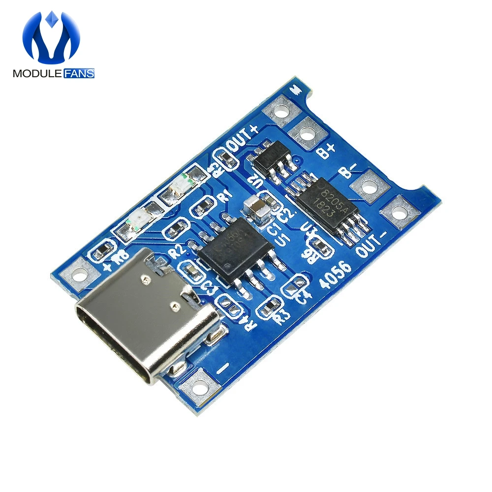 Зарядная плата TP4056 USB Type-c 5 В 1 А 18650 литиевая батарея зарядная модуля с двойной