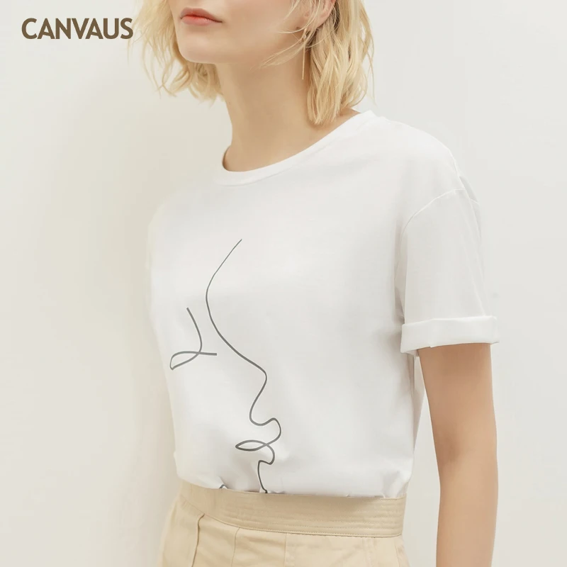 Canvaus 2019 летняя абстрактная Футболка с принтом повседневная хлопковая футболка
