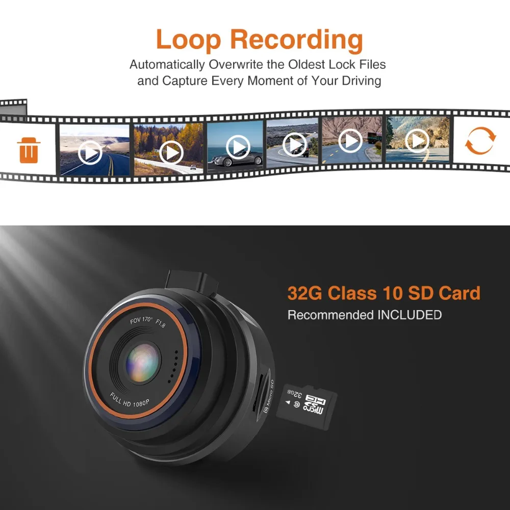ThiEYE dash cam Safeel Zero+ Автомобильный видеорегистратор, видеорегистратор era Real HD 1080P 170, широкоугольный видеорегистратор с Wi-Fi, g-сенсор, режим парковки, автомобильная камера
