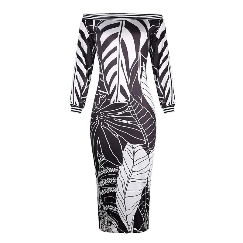 Женское платье с принтом разноцветное облегающее длинным рукавом в винтажном