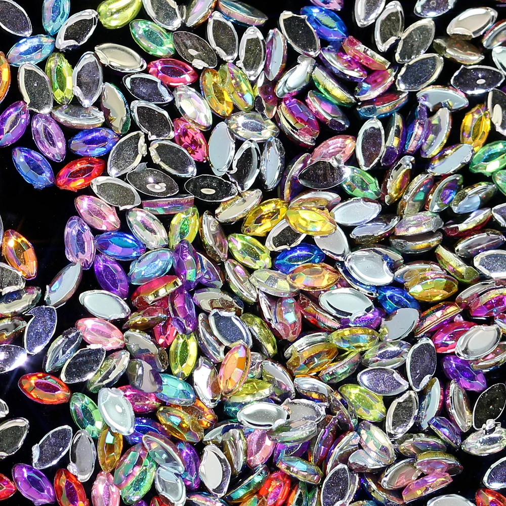 

10000PCS 1.5x3mm Eye-shaped Shiny AB Colors Nail Stickers High Shine Sparkling Naill Diamonds Glitter Decoration Decals