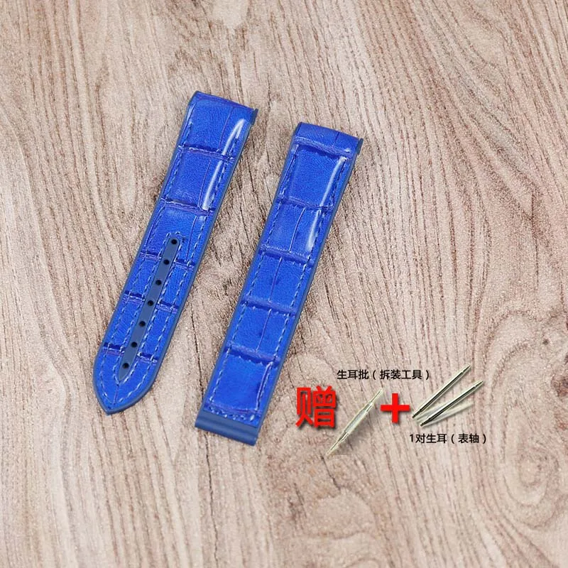 Dark blue line 20 мм 22 для мужчин кожаный ремешок аксессуары для часов Omega marine universe 9900 hippocampus 8900 дамы водостойкий спортивный ремешок - Цвет ремешка: Dark blue line