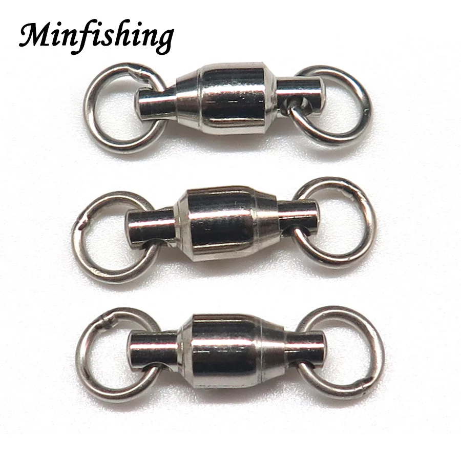 Minfishing 100 шт./лот, супер сильные Вертлюги HZJC, аксессуары для ловли карпа, океанская лодка, рыболовные снасти, Размер 0, 1, 2, 3