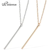 fashion stick bar long pendant necklace stainless steel gold silver color chain long strip jewelry necklaces for women men gift