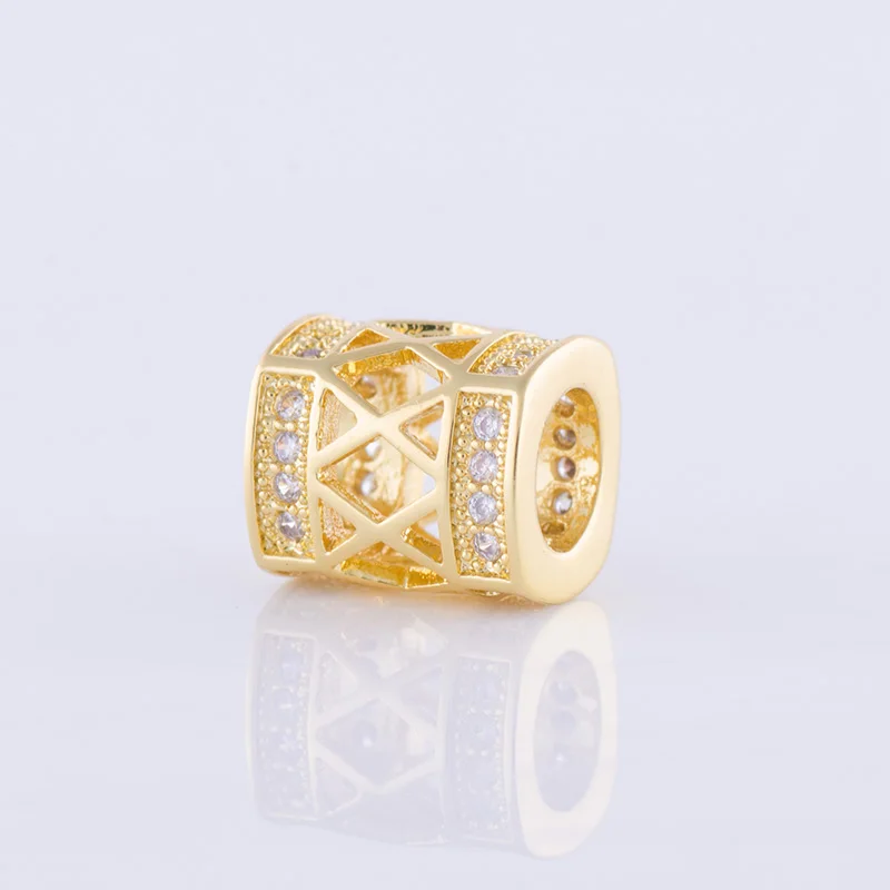 Perles en gros Micro Pave CZ горный хрусталь медный Бисер для изготовления ювелирных изделий