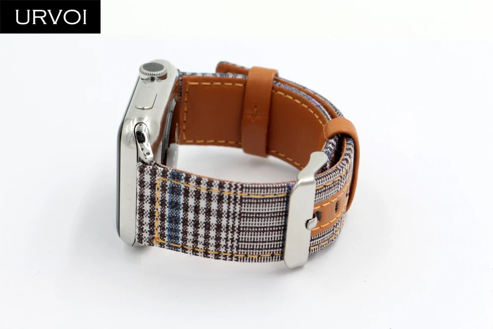 URVOI полотно холста для Apple Watch series 5 4 3 2 1 наручный джинсовый ремешок iwatch рисунок