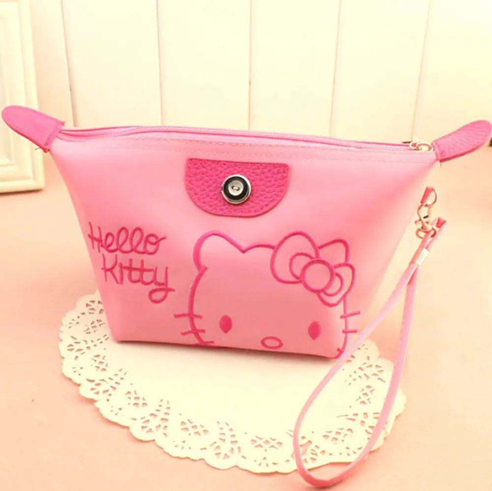 Pink 1 шт., Женская портативная Милая многофункциональная косметичка hello kitty на молнии, косметичка для макияжа, чехол для туалетных принадлежностей, косметический чехол s - Цвет: Pink