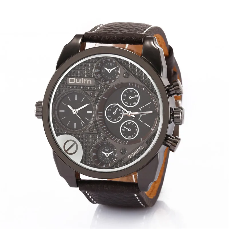 Модные дизайнерские Брендовые мужские часы OULM высококачественные двойные