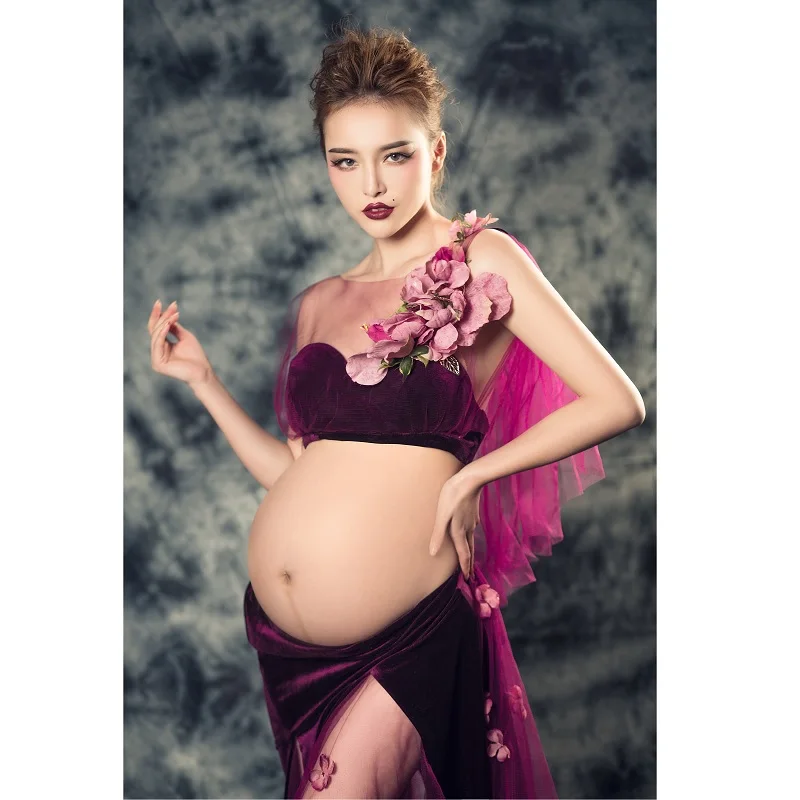 

Maternity Photography Lace Dresses Fancy Clothes Pregnant Women foto Costume Pregnancy Photo Shoot Long Dress Baby Shower Gift