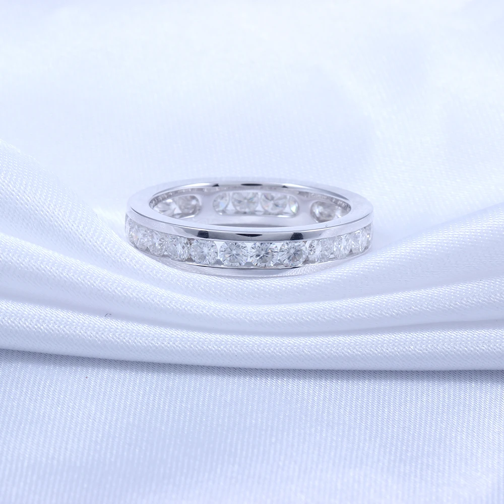 Transgems влюбленные золото муассанит обручальное кольцо Вечность однотонные 14K