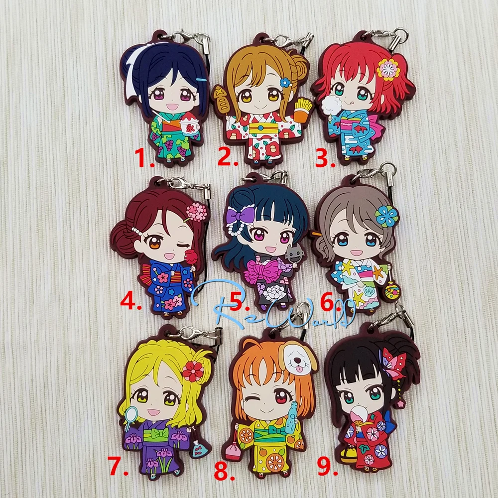 Аниме Love Live Lovelive Sunshine Aqours Yoshiko Chika Hanamaru You Dia Ruby Riko насеан Мари юката резиновая