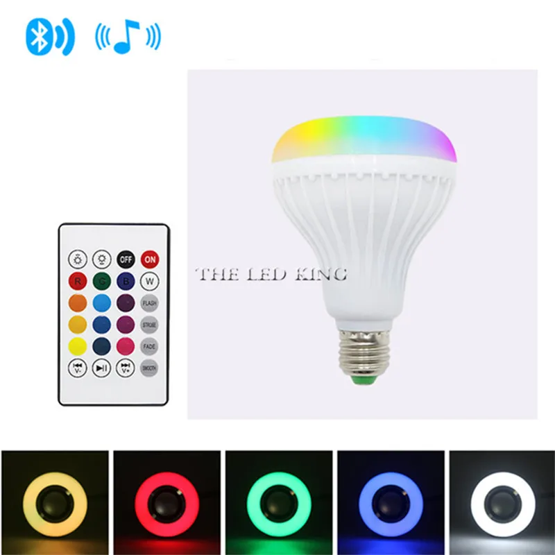 E27 12 Вт беспроводной Bluetooth динамик воспроизведение музыки RGB светодиодный ная