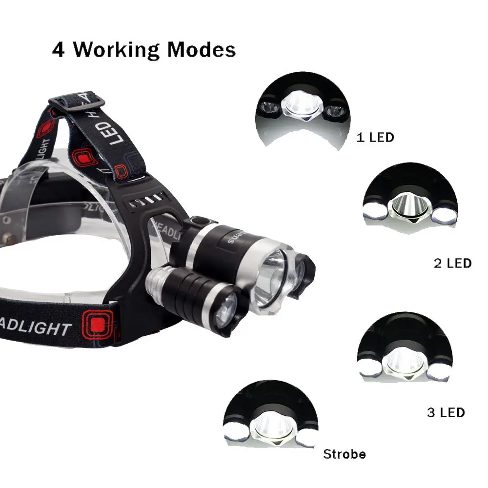 9500Lm CREE XML T6 + 2R5 Светодиодные фары головной свет лампы 4 режима факел ЕС/США