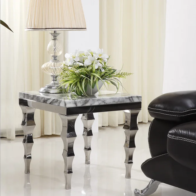 Простой шаблон бамбука Конце Таблицы с сияющий Металлический Каркас|bamboo bra|table