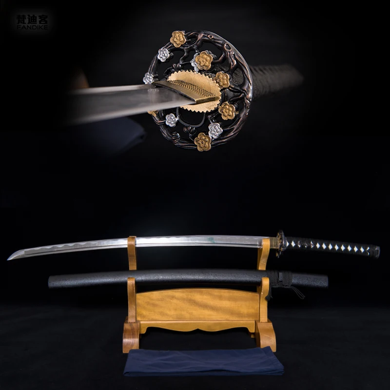 Бритва острый японский самурайский меч ручной работы Wakizashi цветы Боевая готовая флами Хамон японский самури Дракон лезвие