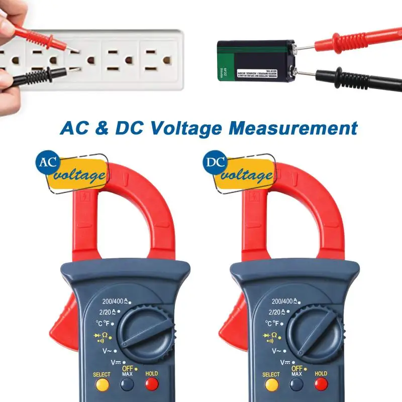 DT202C цифровые клещи/DC Ток Напряжение Авто Диапазон сопротивления непрерывность