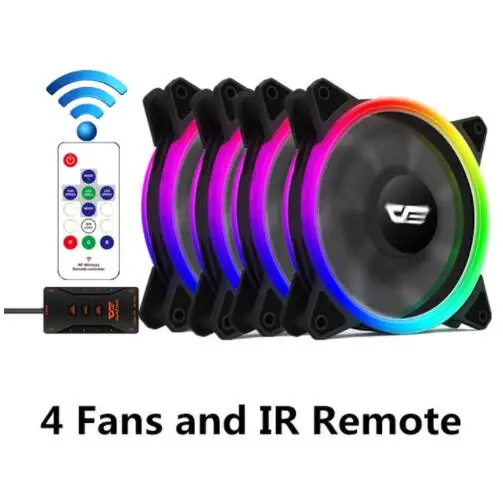 4 fancontrollerlight Aigo darkFlash DR12-Pro чехол вентилятор Aura Sync кулер вентилятор RGB регулируемый светодиодный 120 мм тихий удаленный компьютер кулер охлаждающий чехол для процессора вентилятор - Цвет лезвия: 4 fancontrollerlight