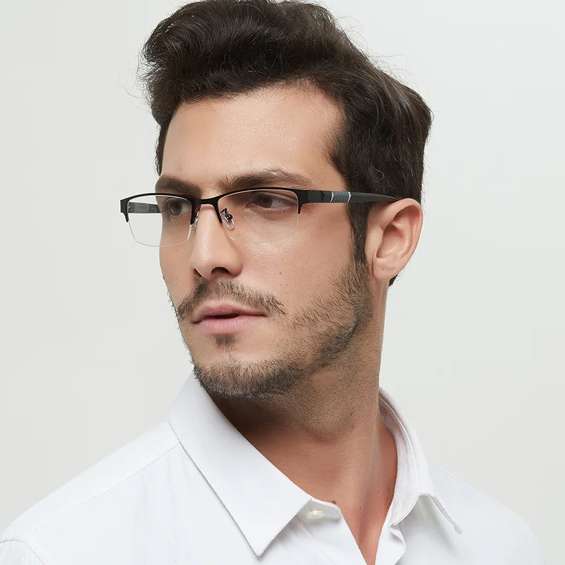 

Men Business Reading Glasses Fashion Metal Half Frame Glasses for Read Male Retro Eyeglasses Diopter 1.0 1.5 2.0 2.5