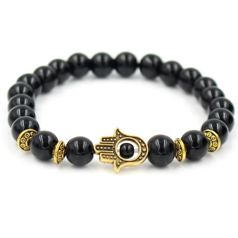 Модный антикварный золотой и серебряный цвет Фатима Hamsa Шарм Лава Белый Howlite