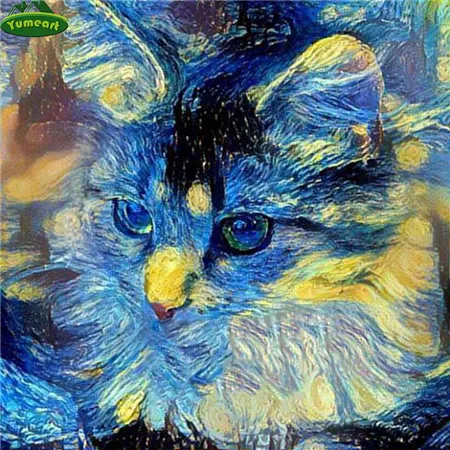 5904528 YUMEART животное цветок кошка Сделай Сам кристальная квадратная 5D алмазная Картина Набор для вышивки крестом мозаика котенок картина Стразы художественные изделия - Цвет: 5904528