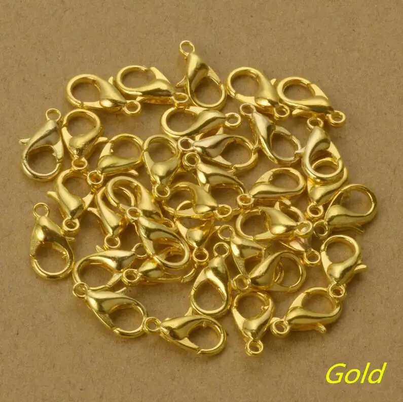 longxk gold 50 шт. застежка-карабин 10 мм/12 мм бронза/золото KC/пистолет черный/Серебро застежки-карабины крючки для ожерелья DIY аксессуары для ювелирных изделий - Цвет: longxk gold