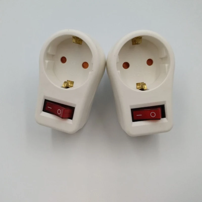 5PCS European Conversion Plug German Socket With independent switch Child Safety Protection Door Power Adap | Электроника