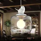 Креативная Подвесная лампа в виде птицы, стеклянная люстра, светодиодная Подвесная лампа в виде птицы для столовой, ресторана