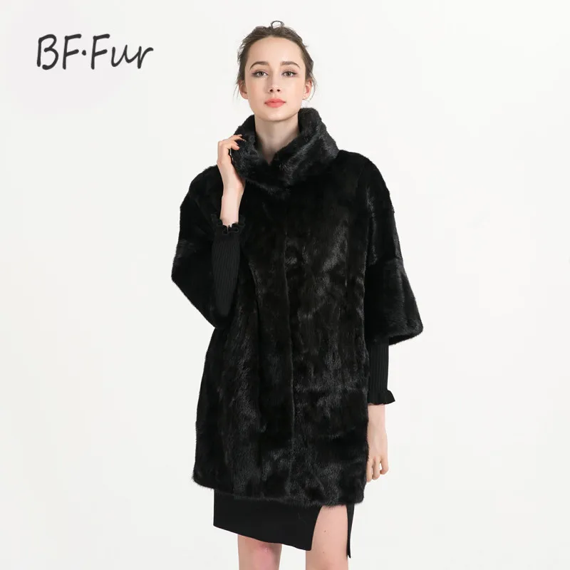 BFFUR новинка Полный Пелт 2017 натуральный мех норки пальто для женщин натуральная
