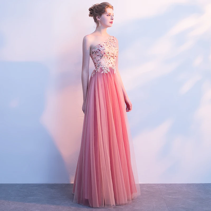 Вечернее длинное платье на одно плечо вечернее TS644 2019 | Свадьбы и торжества