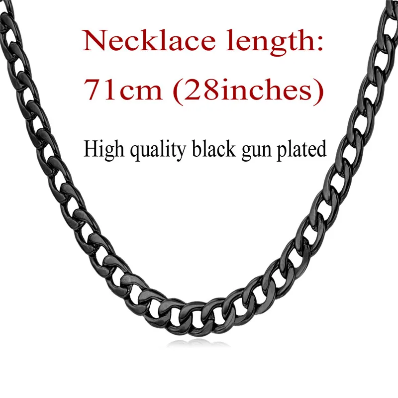 Black 28inches Starlord мужское ожерелье бренд 316L нержавеющая сталь никогда не выцветает бордюр кубинская цепь ожерелье Модные ювелирные изделия для мужчин ожерелье GN227 - Окраска металла: Black 28inches