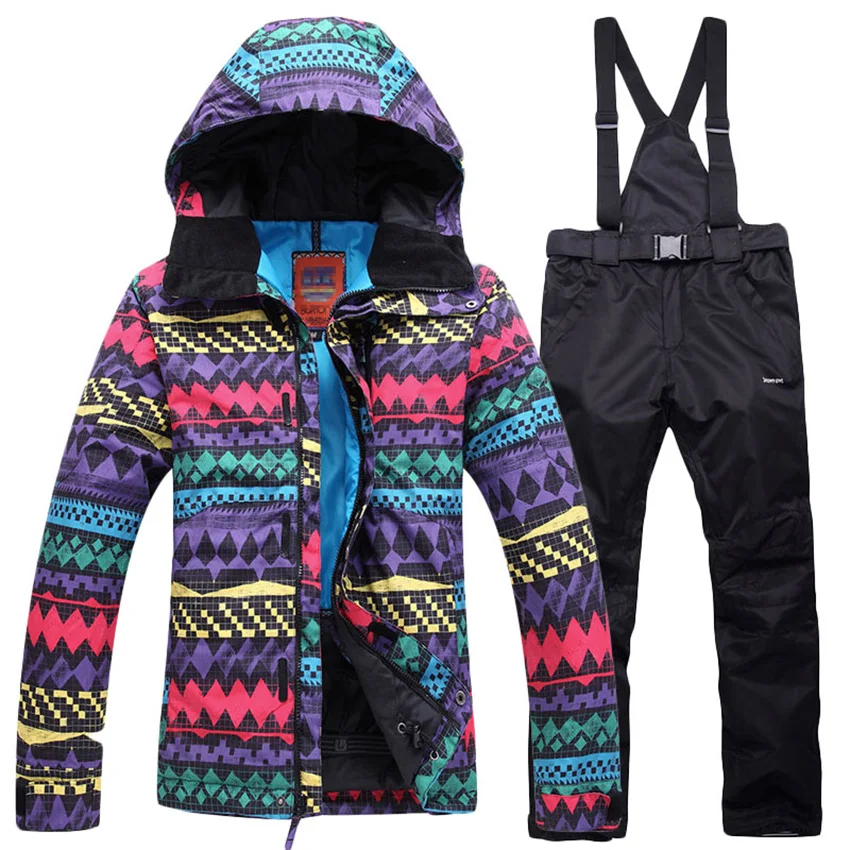 Бесплатная доставка новая лыжная куртка и штаны водонепроницаемый женский