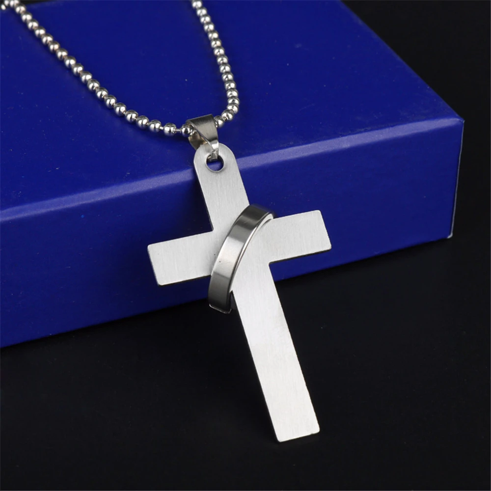 Новый Панк мини Библейский крест ожерелья с буквой и кулонами для мужчин из