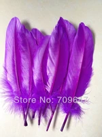 200pcslot 6 8inch15 20cm beautiful bright purple goose satinet feathers for wedding flowersfascinatorshatsflapper headdress