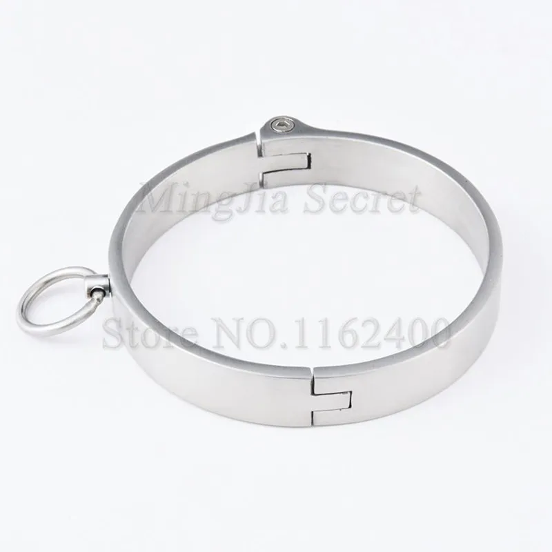 Ошейник на шею из нержавеющей стали с замком фетиш раб БДСМ ограничители кольцо