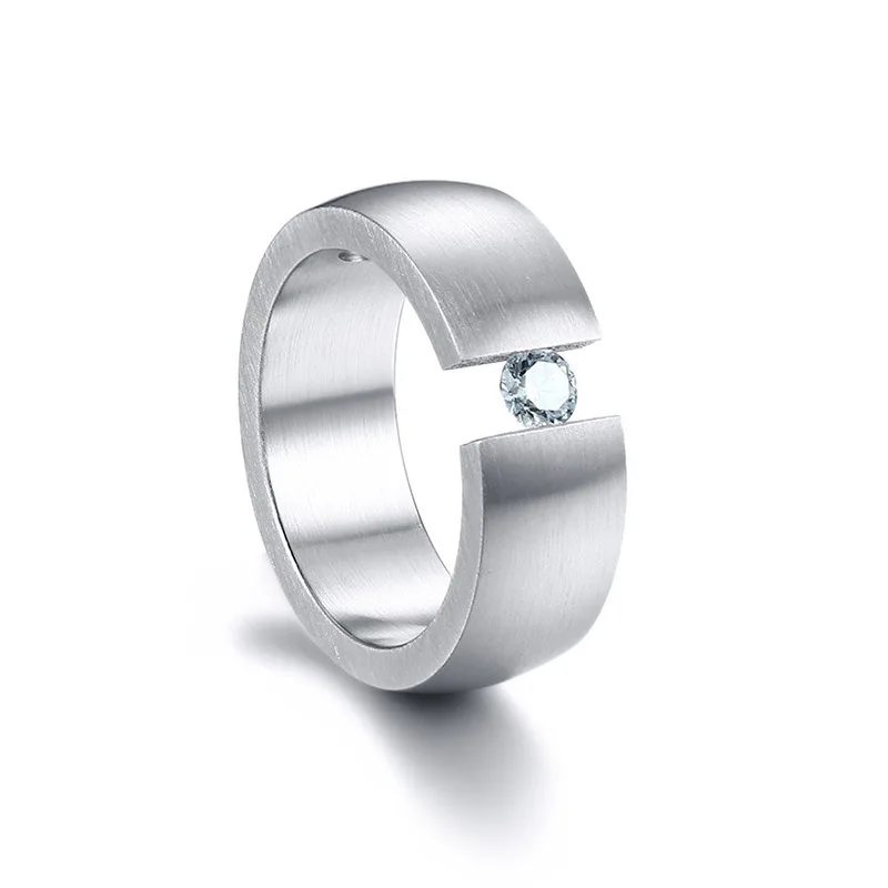 DOYUBO Simple Style Men's Stainless Steel Ring Magnets Stone Fashion Accessories For Male Cubic Zirconia Jeweryl DA073 | Украшения и